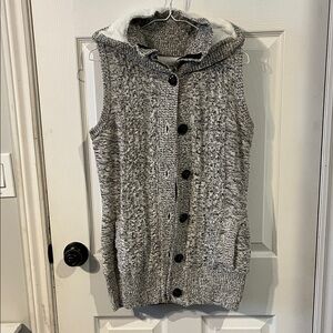 Gray Hooded Women's Sweater Vest